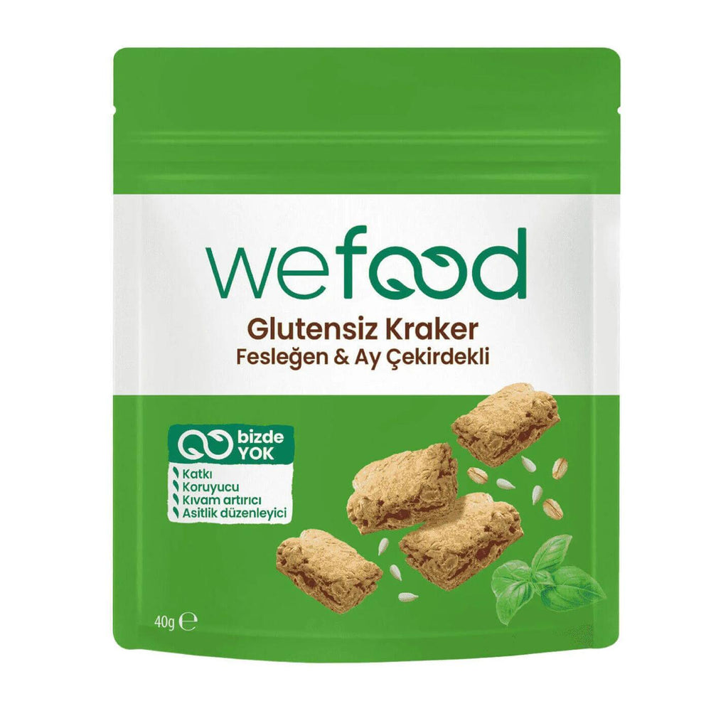 Wefood Basil Crackers with Crispy Herbs 40g