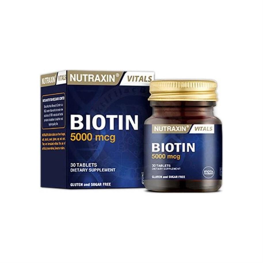 nutraxin biotin 5000 mcg tablets, nutraxin biotin supplement bottle Nutraxin Biotin 5000 mcg - Dietary Supplement | 30 Tablets Nutraxin Biotin 5000 mcg - Dietary Supplement biotin, nutraxin, dietary-supplement, skin-care, hair-care, nail-care, adult-vitamins, health-wellness, nutritional-support, ai-generated