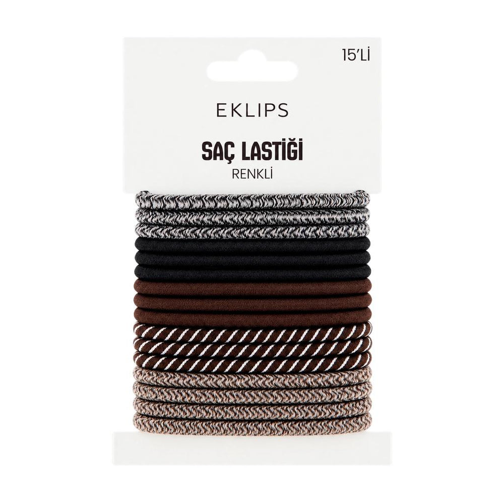Eklips 15-Pack Black Elastic Hair Ties