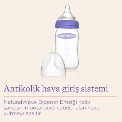 Lansinoh Glass Feeding Bottle 160ml + NaturalWave Bottle Teat Slow Flow - image 14