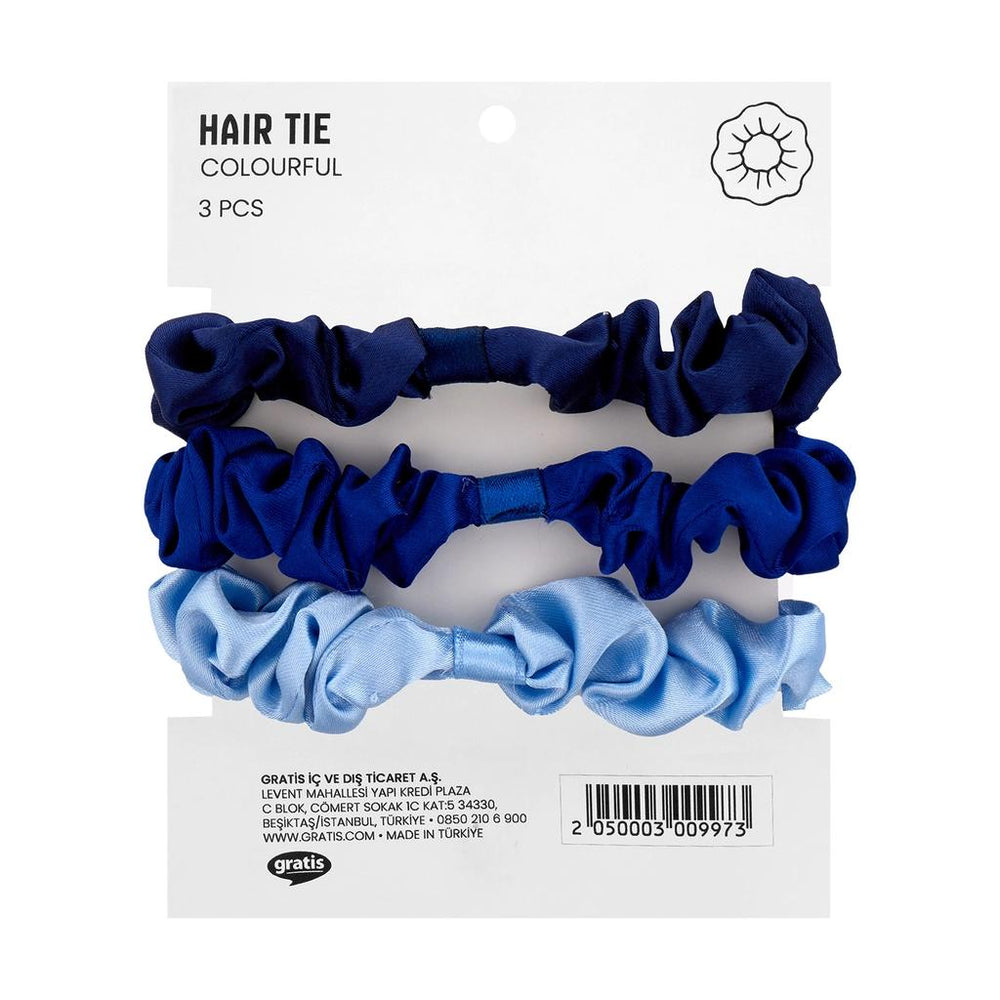 Eklips Satin Hair Scrunchies Gentle Blue Hair Ties 3-Pack