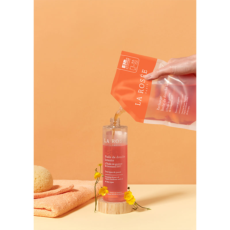 La Rosee Paris Cleansing Shower Oil Refill with Sunflower Oil 800 ml