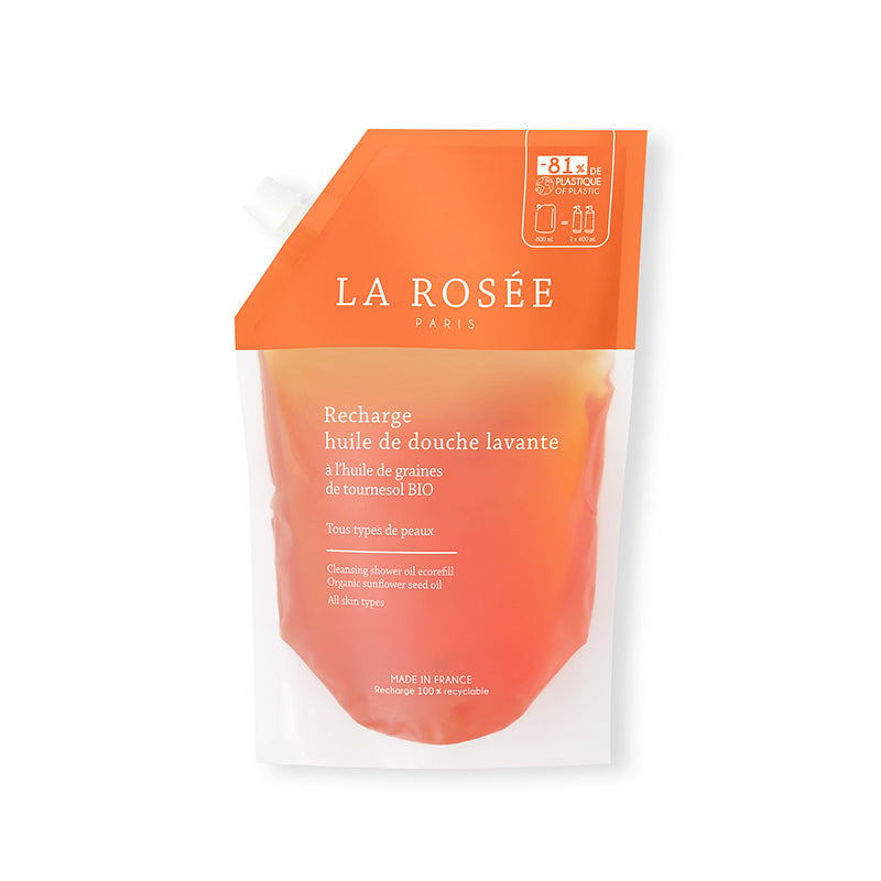 La Rosee Paris Cleansing Shower Oil Refill with Sunflower Oil 800 ml