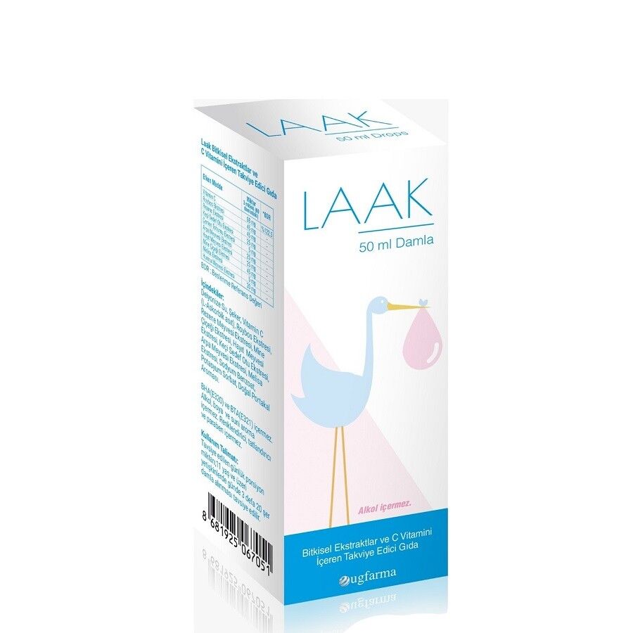 Ug Farma Laak Damla Herbal Liquid Supplement with Vitamin C 50ml