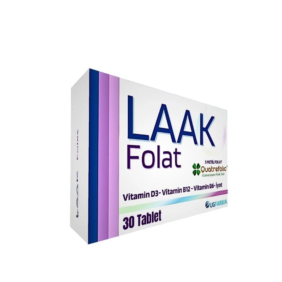 Ug Farma Laak Folat Vitamin B6 & Folate Supplement 30 Tablets