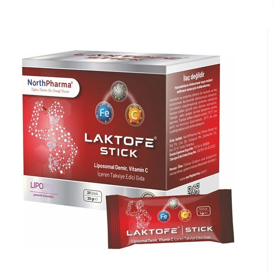 North Pharma Laktofe Stick Iron & Vitamin D Supplement 20 Sachets