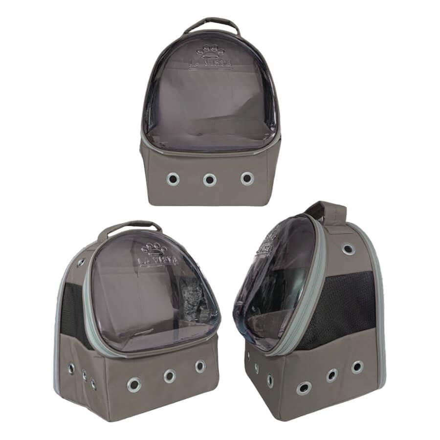Lavista Dalton Fix Pet Carrier Bag for Cats & Dogs, Smoke Grey, 37x26x28 cm
