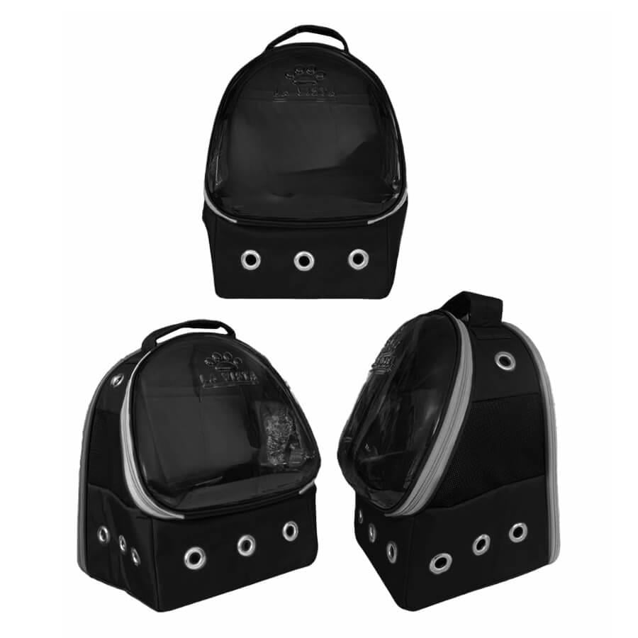 Lavista Dalton Fix Pet Carrier Bag with Clear Window Black