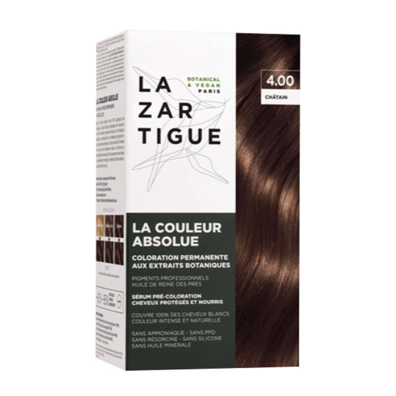 Lazartigue Permanent Hair Color 4.00 Brown Ammonia-Free Kit