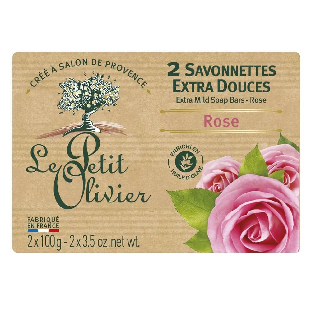 Le Petit Olivier Rose Traditional Soaps for Gentle Cleansing 2x100g