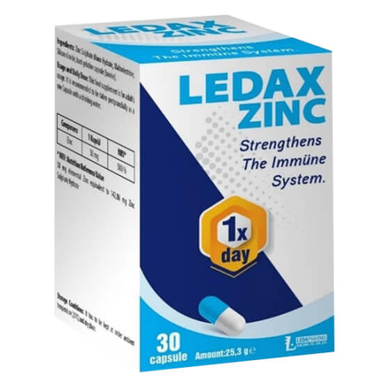 Ledapharma Ledax Zinco Zinc Supplement 30 Capsules