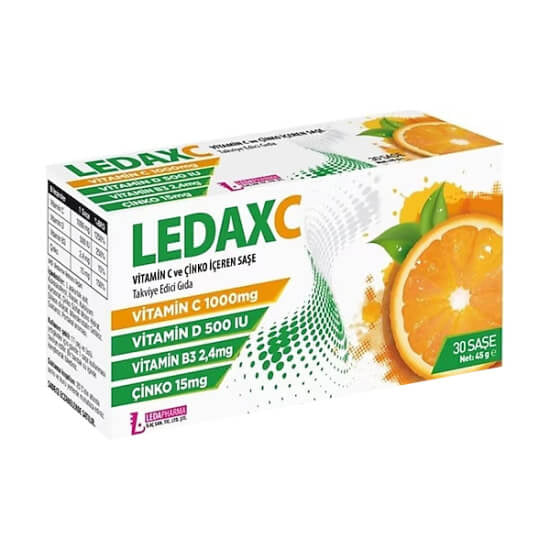 Ledapharma Ledaxc Vitamin C &amp; Zinc Daily Supplement 30 Sachets