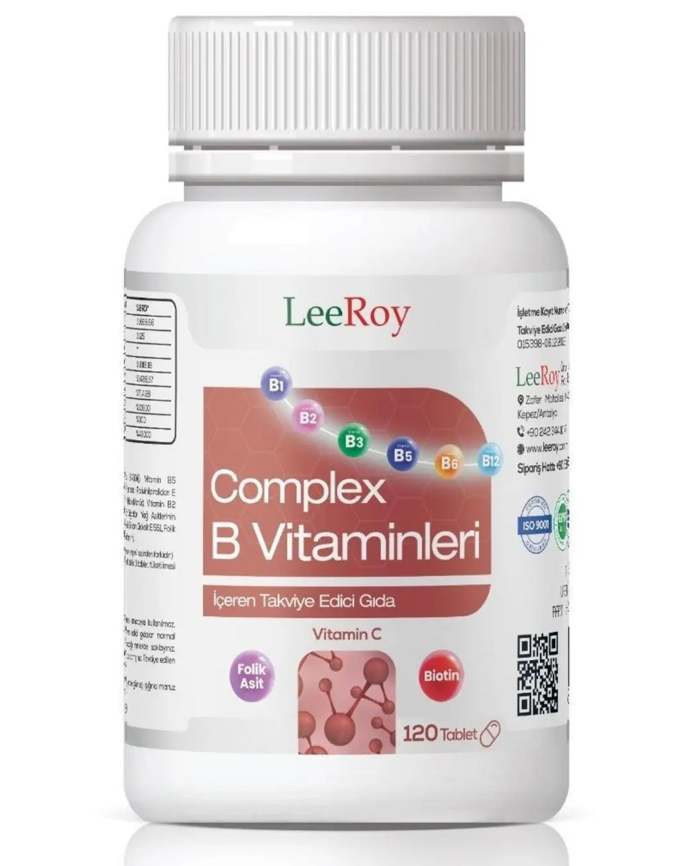 Leeroy B Complex Daily Vitamin Support 120 Tablets