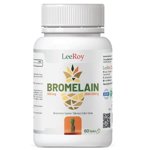 Leeroy Bromelain Dietary Supplement for Digestion 60 Tablets