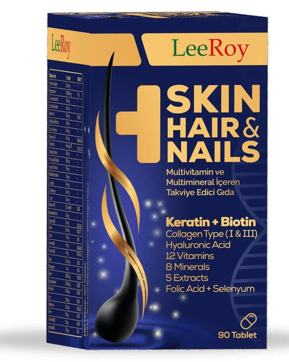 Leeroy SHN Keratin Complex Hair and Nail Support 90 Tablets