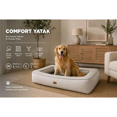 Lepus Comfort Visco Pet Bed Supporting Grey Medium 80x55cm