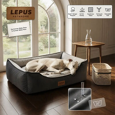 Lepus Dolce Premium Pet Bed Soft Baby Face Fabric Grey Medium