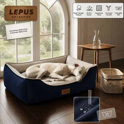 Lepus Dolce Premium Blue Pet Bed Soft Baby Face Fabric Medium
