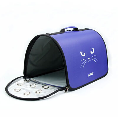 Lepus Fly Bag Cat Pattern Pet Carrier Lilac 25x40x25 cm