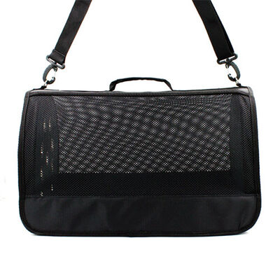 Lepus Mesh Pet Carrier Bag Breathable Travel Tote Black 28x45x28 cm