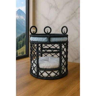 Lepus Crystal Bunk Rattan Bed for Cats and Small Dogs