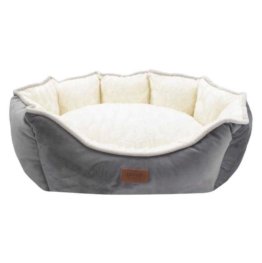 Lepus Luxe Daisy Large Pet Bed Soft Grey 70x45cm