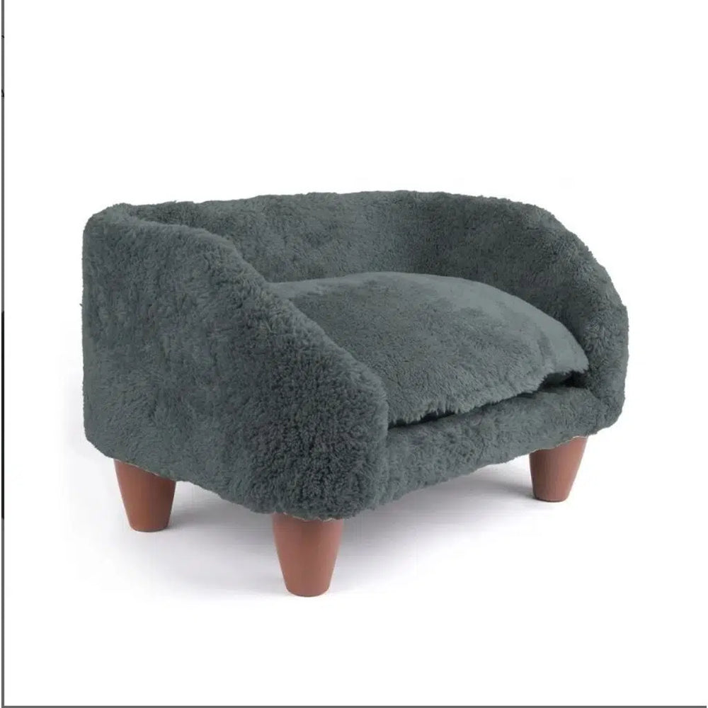 Lepus Plush Pet Sofa Anthracite Soft Dog & Cat Bed