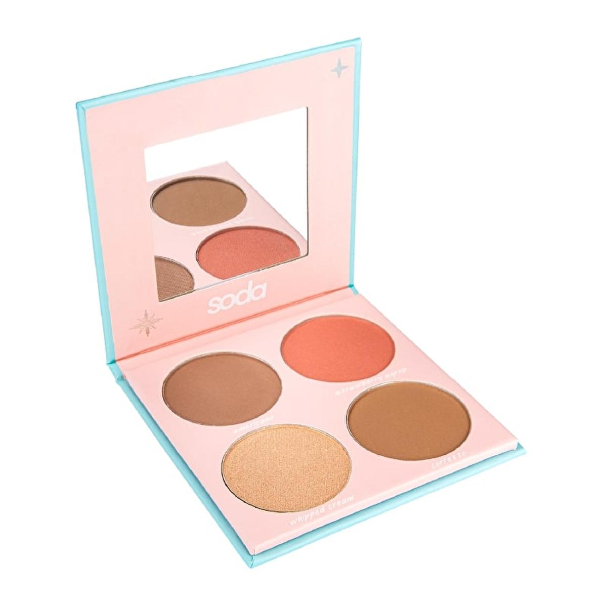 soda-coffee-magic-face-palette-002, 4-in-1 makeup palette by soda Soda Coffee Magic Face Palette 002 - 4-In-1 Contour, Blush, Highlighter & Bronzer for All Skin Tones Soda Coffee Magic Face Palette 002 - 4-In-1 Makeup Essentials soda, face-palette, makeup, cosmetics, contour, blush, highlighter, bronzer, 4-in-1, ai-generated