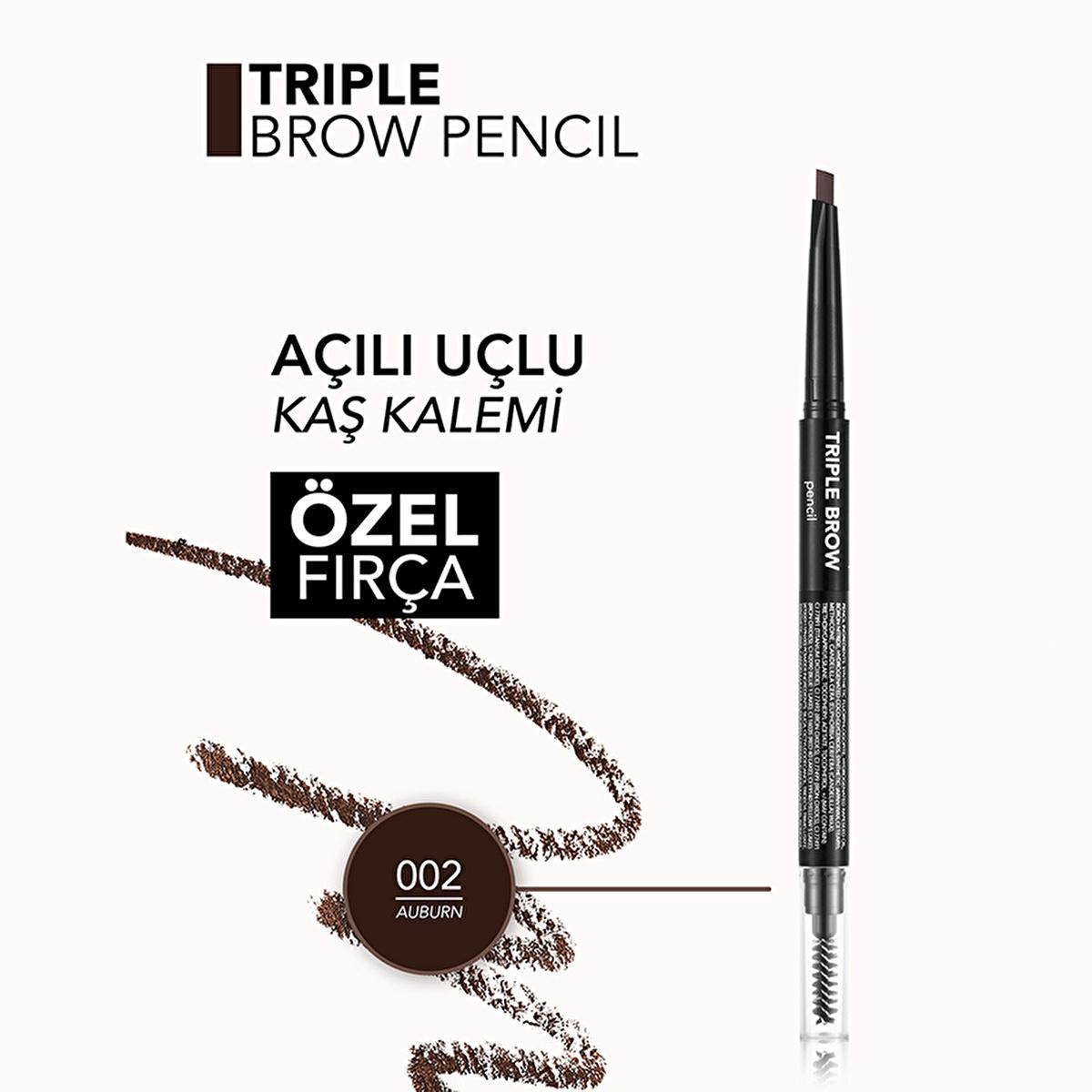Flormar Triple Brow Fırça ve Pudra Başlıklı Kaş Kalemi - Multi-Functional Eyebrow Cosmetic for Natural Enhancement Flormar Triple Brow - Multi-Functional Eyebrow Cosmetic eyebrow cosmetic, multi-functional makeup, long-lasting eyebrow product, eyebrow pencil and powder, natural eyebrow enhancement, cosmetic, beauty, makeup, grooming, eyebrow care