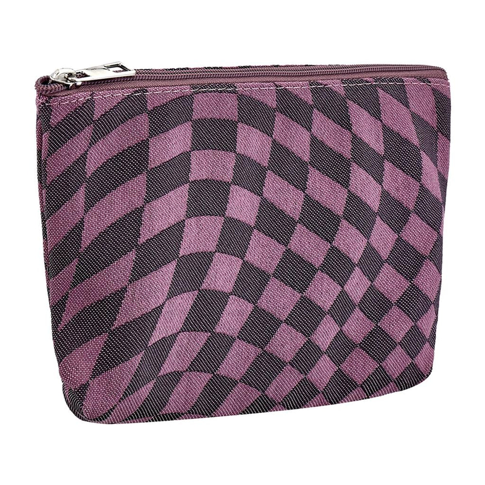 Eklips Purple Geometric Makeup Bag with Zipper