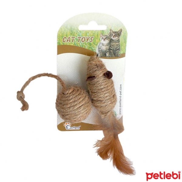 Eastland Wicker Ball Cat Toy with Feather Detail 7cm