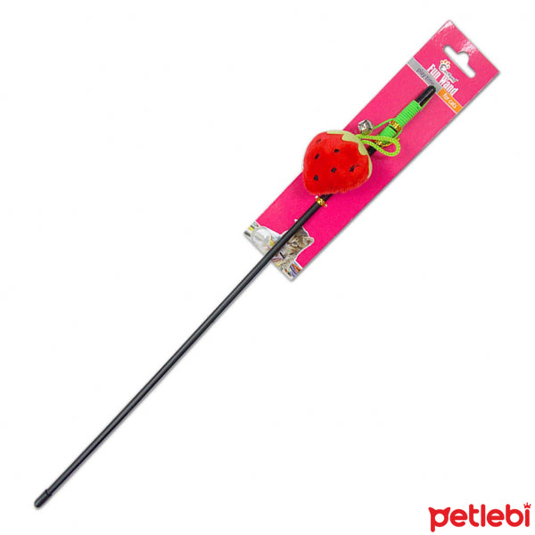 Eastland Plush Strawberry Catnip Wand Toy for Interactive Play 52cm