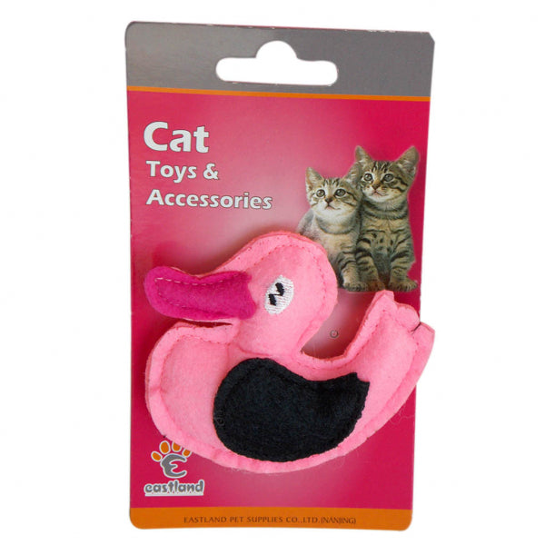 Eastland Catnip Plush Duck Toy for Active Play Pink 8.5cm