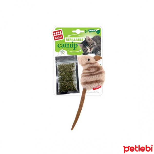 Gigwi Catnip Refillable Mouse Toy for Active Play 20cm