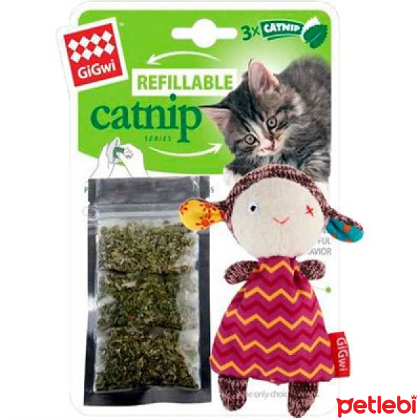 Gigwi Lamb Catnip Toy with Refillable Pouch 12cm