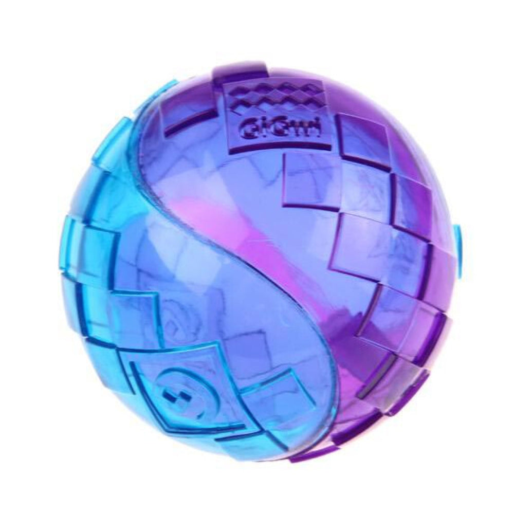 GiGwi Clear Hard Top Dog Toy 7cm Large Fetch Ball with Squeaker