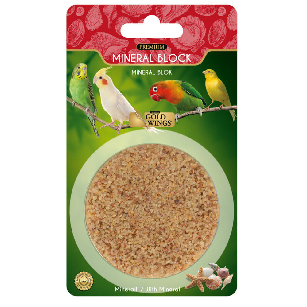 Gold Wings Premium Mineral Block for Cage Birds 6cm