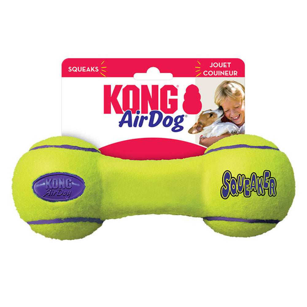 KONG AirDog Squeakair Dumbbell Durable Fetch Toy Small