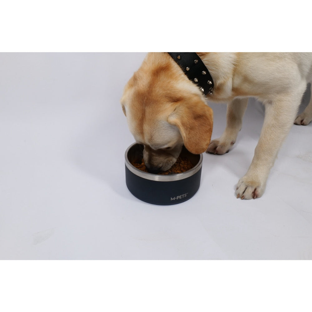 M-Pets Eskimo Double Wall Insulated Pet Bowl Black 1.25L