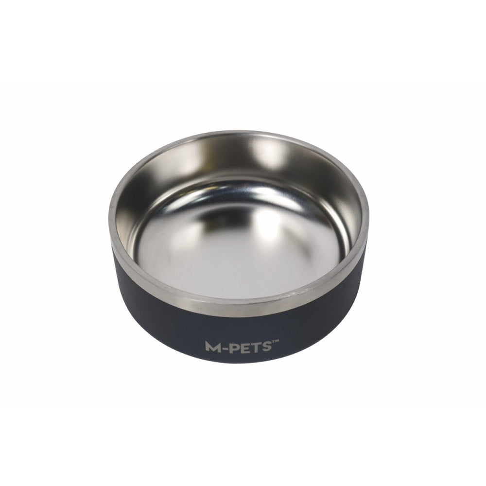 M-Pets Eskimo Double Wall Insulated Pet Bowl Black 1.25L