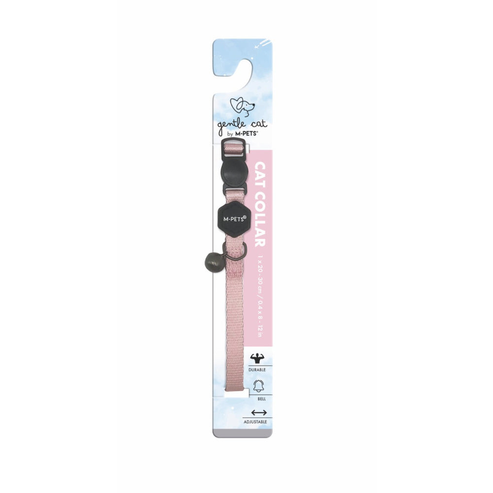 M-Pets Gentle Cat Collar Adjustable Pink with Bell 20-30cm