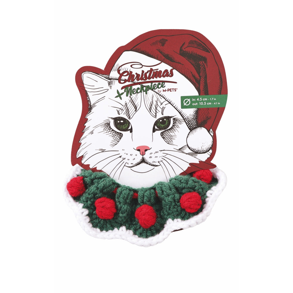 M-Pets Christmas Neckpiece Green Cat Collar Accessory 10.5cm