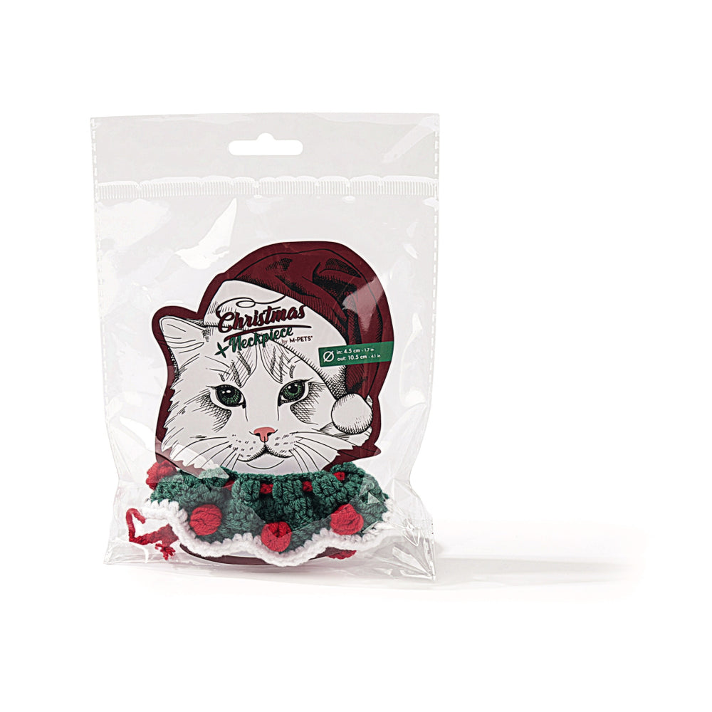 M-Pets Christmas Neckpiece Green Cat Collar Accessory 10.5cm