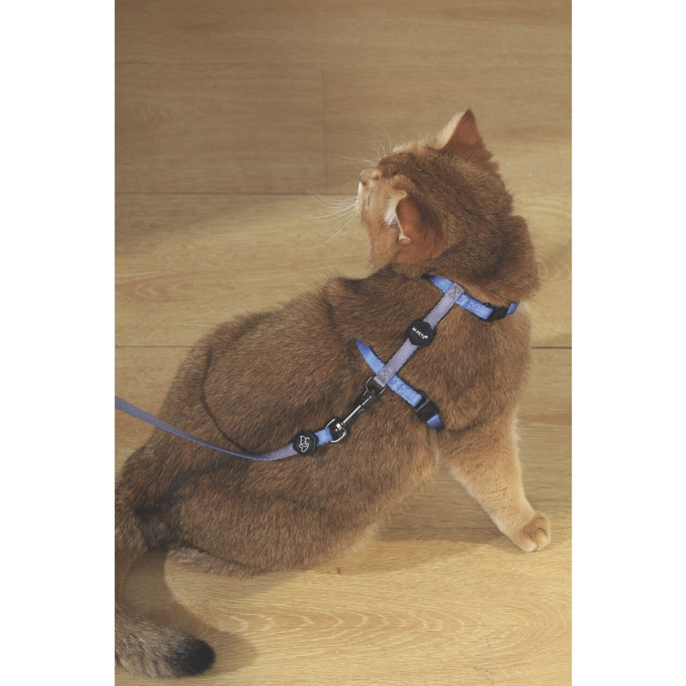 M-Pets Gentle Cat Harness and Leash Set Blue 120cm