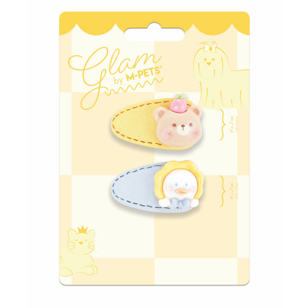 M-Pets Glam Figured Hair Clip for Cats and Dogs Yellow