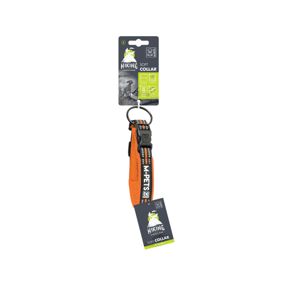 M-Pets Hiking Reflective Dog Collar Orange 30-40cm S