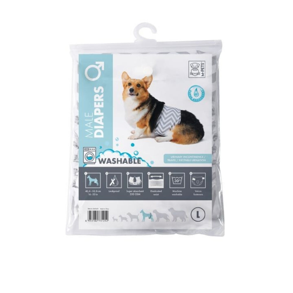 M-Pets Washable Male Dog Diaper for Incontinence L 40.6-50.8cm