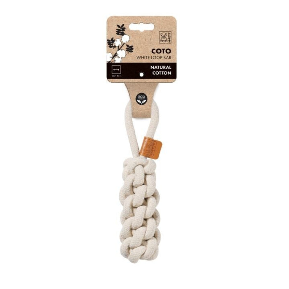 M-Pets Braided Cotton Dog Floss Toy for Dental Health 22cm