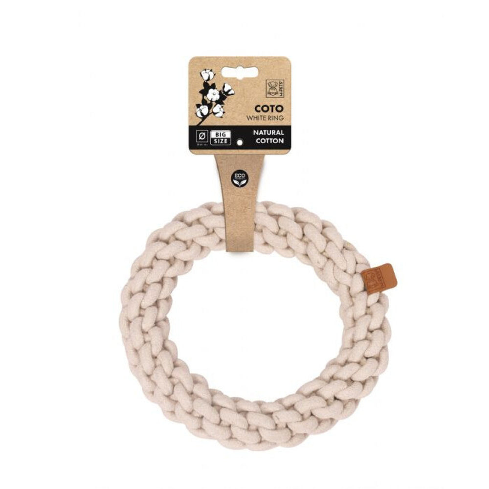 M-Pets Cotton Woven Ring Dog Toy Durable White 25cm