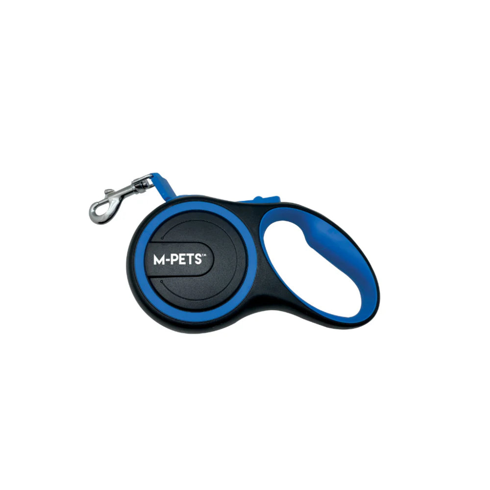 M-Pets Liberty Retractable Tape Leash for Dogs Blue 5m